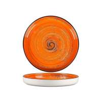 Тарелка с бортом d230 h30мм Texture Orange Circular