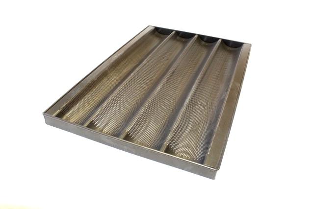 Противень антипригарный перфорированный для батонов на 4 шт.