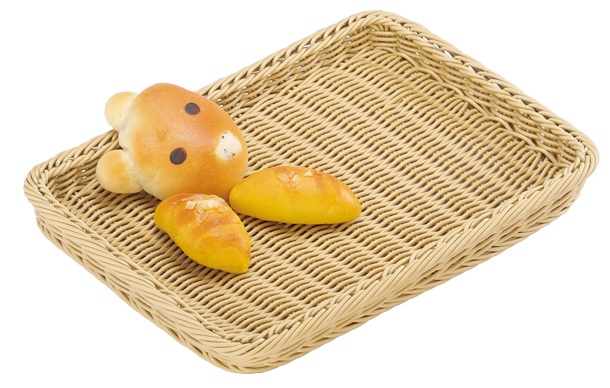 Хлебница плетеная пластиковая 400х300х40мм цвет береза