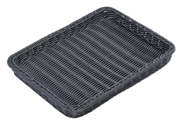 Хлебница плетеная пластиковая 450х340х40мм черная