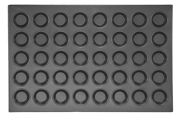 Противень антипригарный для тарталеток 600х400х20 на 40шт 56х40х15,6мм