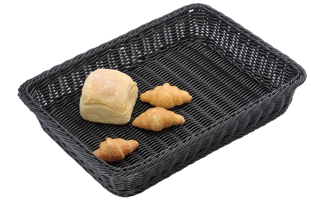 Хлебница плетеная пластиковая 400х300х80мм черная