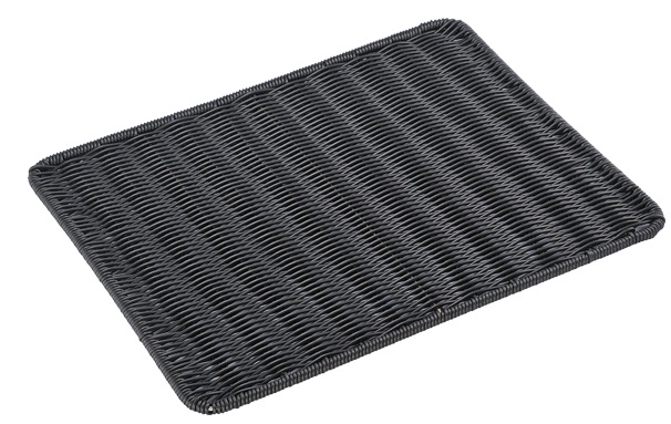 Поднос плетеный пластиковый 600х400мм черный