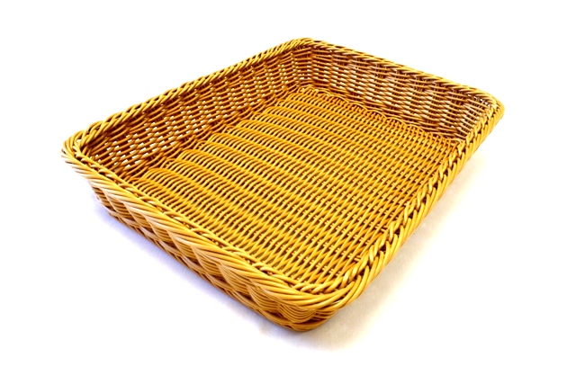 Хлебница плетеная пластиковая 450х350х80мм цвет ясень