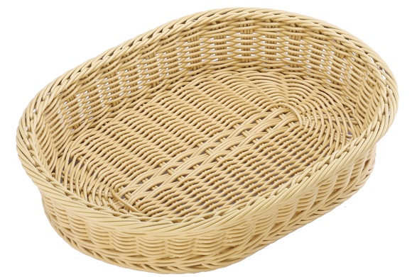 Хлебница плетеная овальная пластиковая 400х300х80мм цвет береза