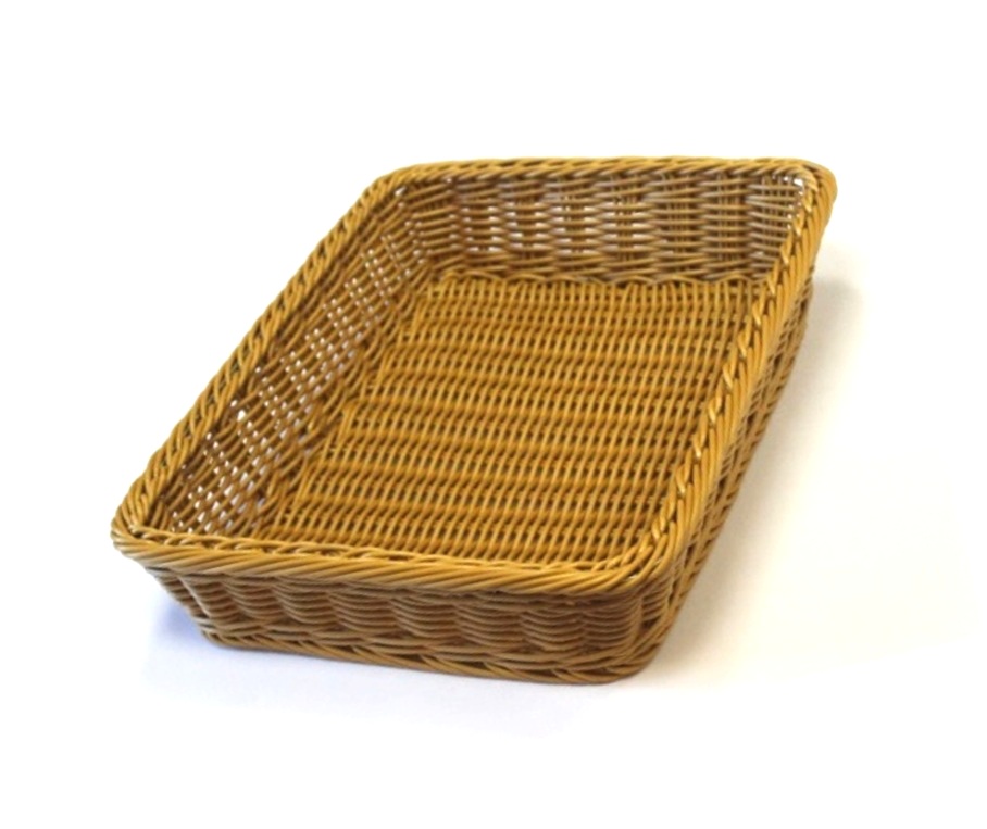 Хлебница плетеная пластиковая 400х300х80мм цвет ясень
