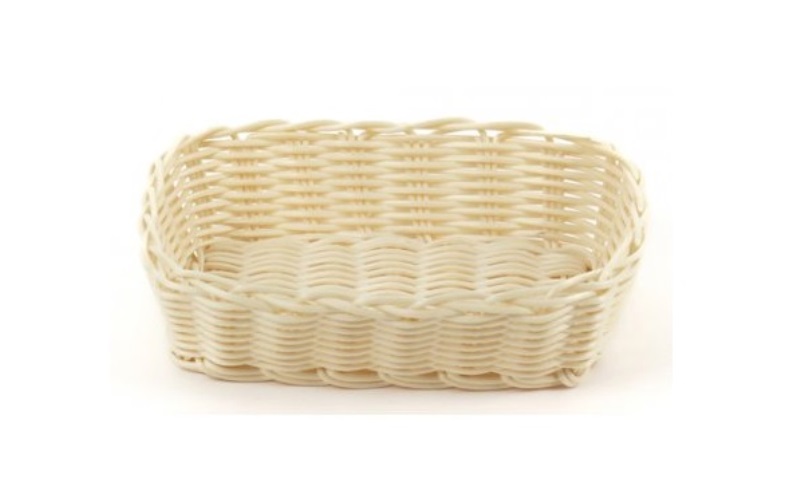 Корзинка пластиковая 210х145х60мм бежевая Хлебница