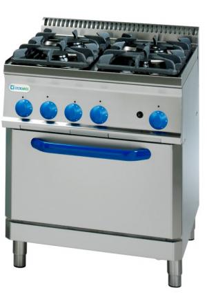 Плита газовая 4-конфорочная с духовкой Tecnoinox PF70GG7