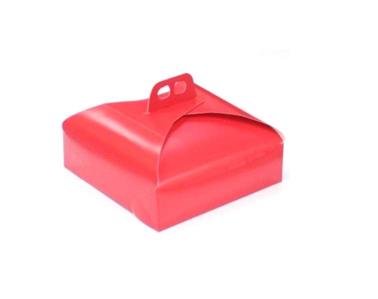 Коробка для тортов 230х230мм h70мм красная