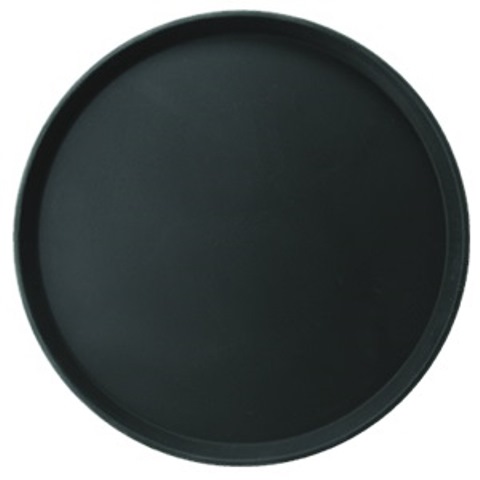 Поднос пластиковый d405мм на резиновой основе черный