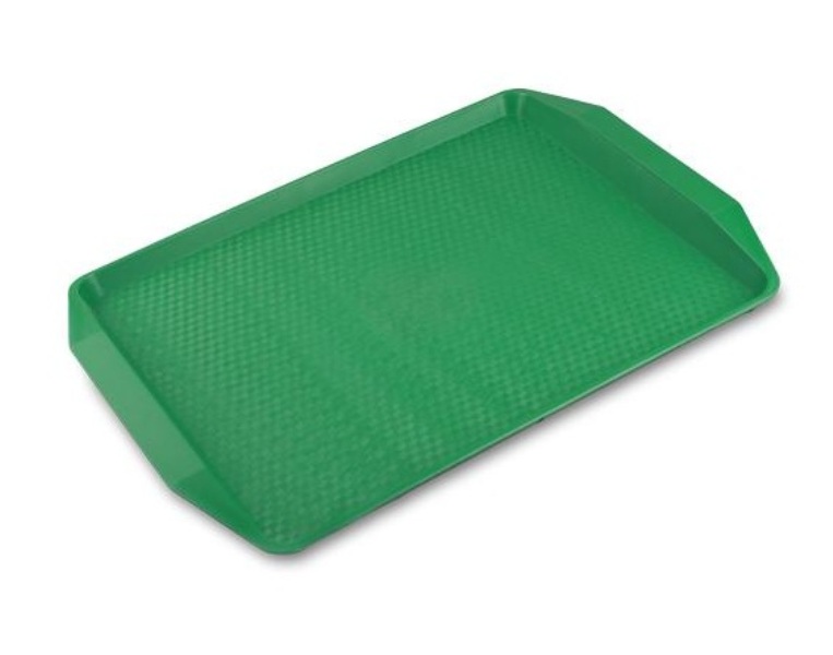 Поднос пластиковый 420х300мм зелёный