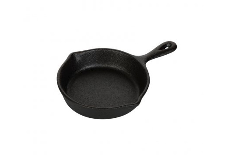 Сковорода чугунная порционная d106мм h24мм с ручкой и двумя носиками