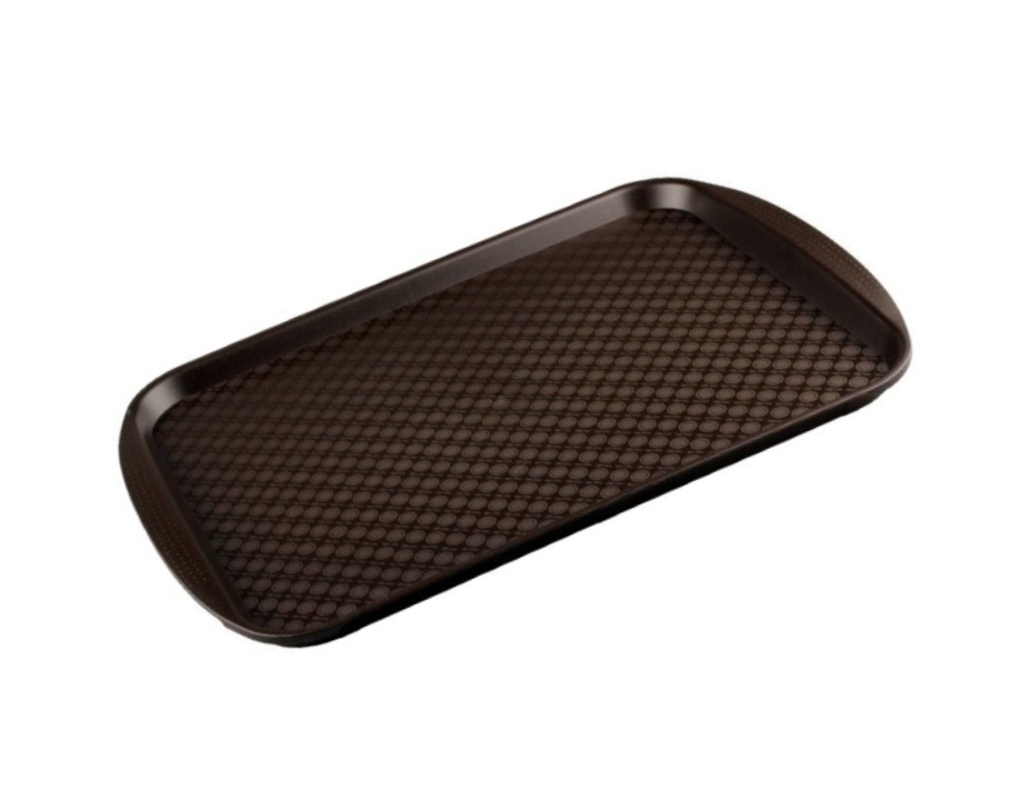 Поднос с ручками полипропилен 450х350мм коричневый