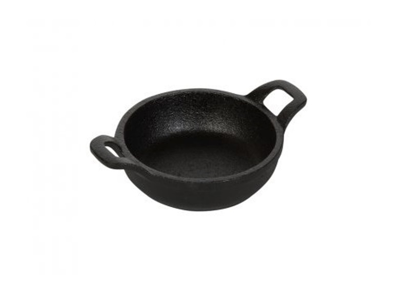 Сковорода чугунная порционная d122мм h30мм с двумя ручками
