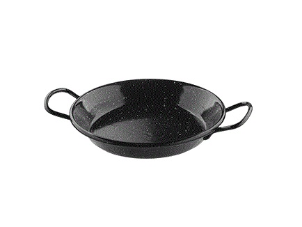 Сковорода порционная для паэльи с 2-я ручками голубая сталь d150мм