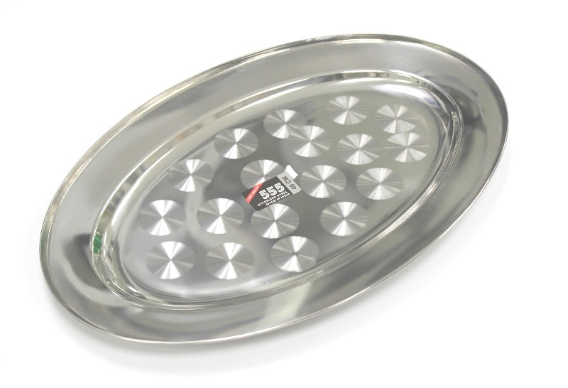 Поднос н/ж овал 30х21 см