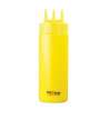 Бутылочка для соуса пластиковая 350мл желтая с 3-мя носиками