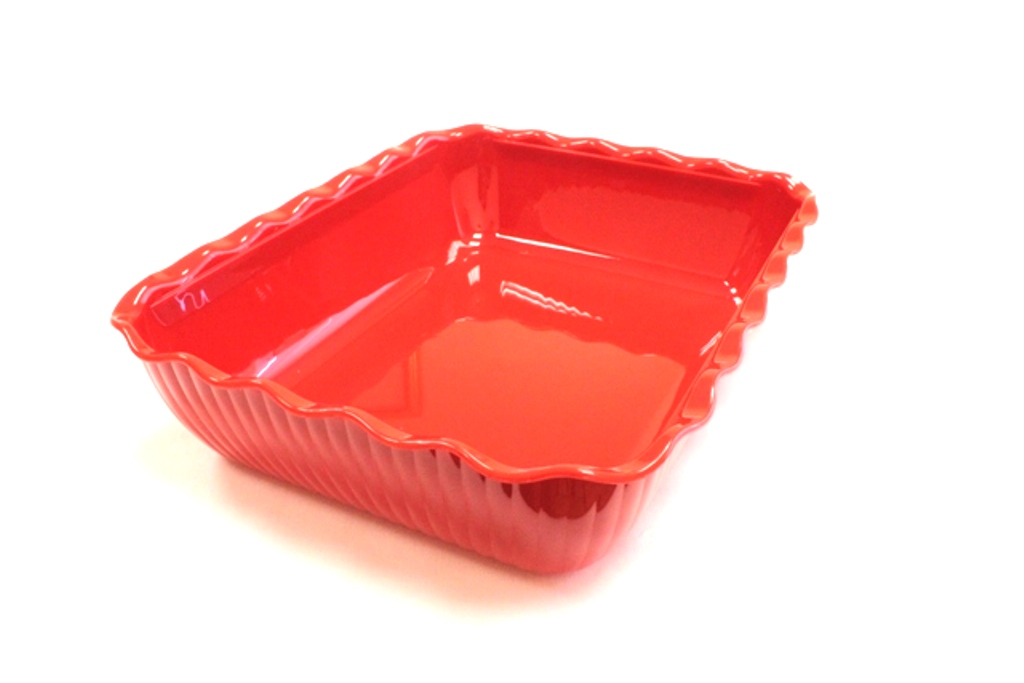 Салатник поликарбонат красный 4,6л 333х264х82мм