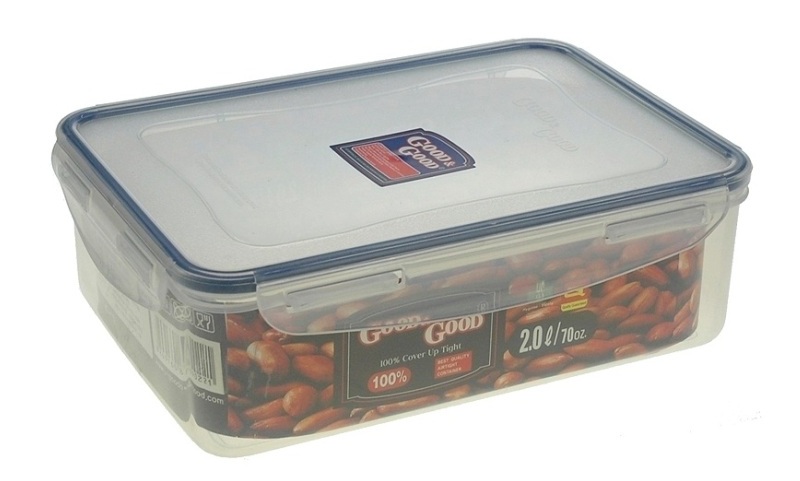 Контейнер для продуктов с зажимом пластиковый 2л