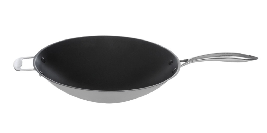 Сковорода Вок Wok нержавеющая сталь с антипригарным покрытием d340мм h90мм, индукция