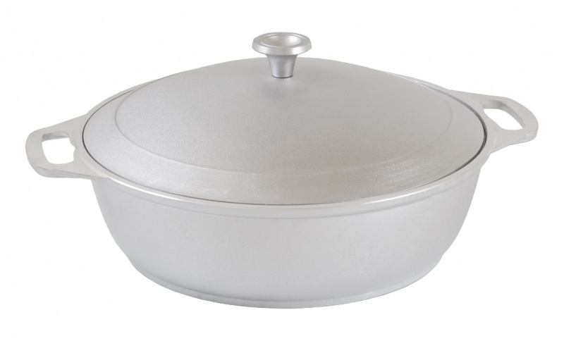 Сковорода-сотейник алюминиевая с крышкой, с ручками d300мм