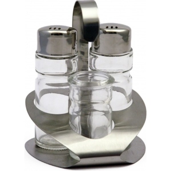 Набор для специй 3 предмета стекло/нержавеющая сталь