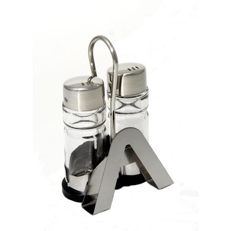Набор для специй 2 предмета с салфетницей нерж. сталь/стекло/пластик