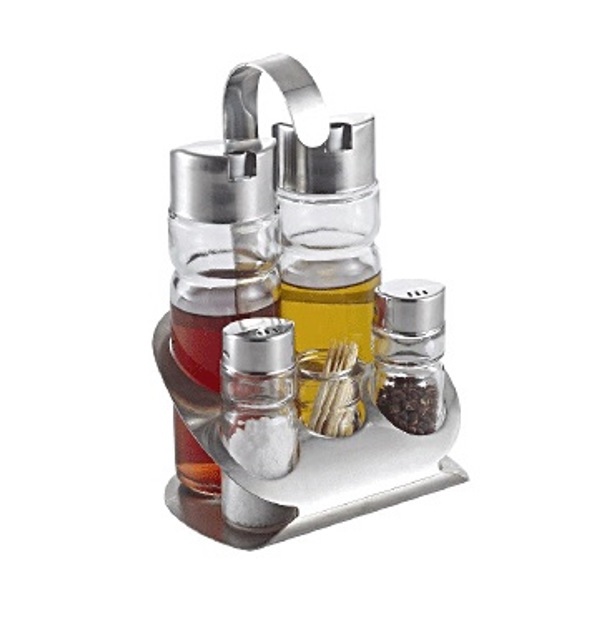 Набор для специй 5 предметов нержавеющая сталь/стекло