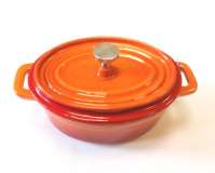 Кастрюля порционная овал 550мл чугун эмалированный на подставке (бук)