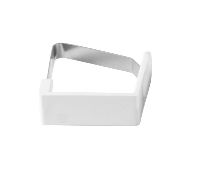 Зажим для скатерти белый (пластина) пластик/металл