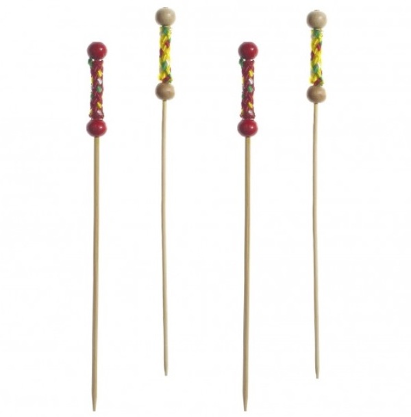 Пики "Рио красно-желтые" деревянные 50+50шт. L120мм (упаковка 100 шт.)