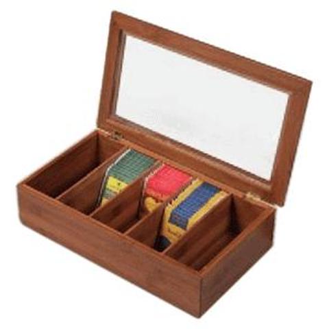 Контейнер для пакетированного чая 360х200х90мм дерево/стекло