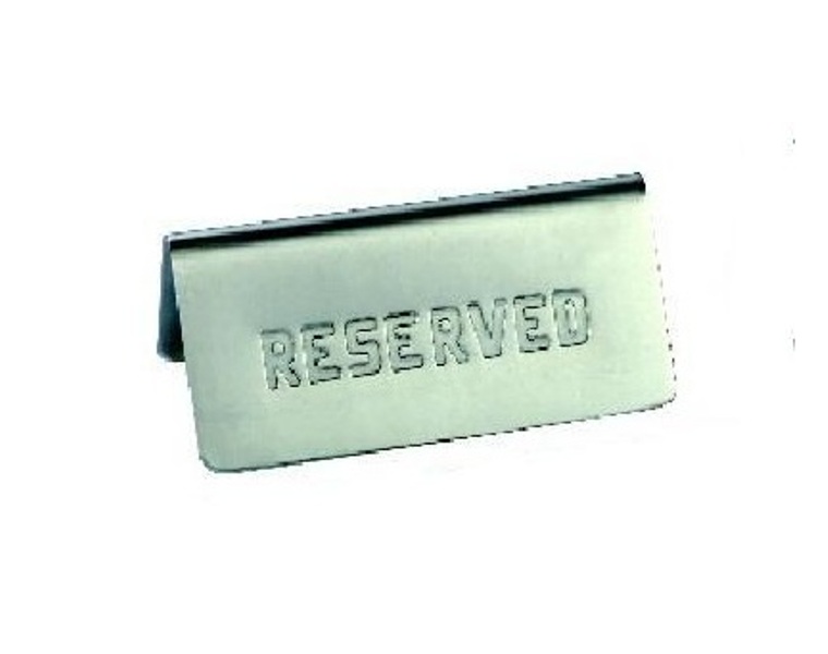 Табличка "Резерв" горизонтальная 120х60мм нержавеющая сталь