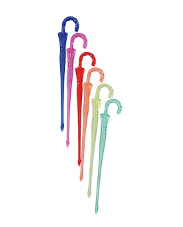 Пики для канапе «Зонтик» полистирол L90мм разноцветные (упаковка 300шт.)