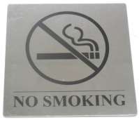Табличка "No smoking (Не курить)" 125х125мм нержавеющая сталь
