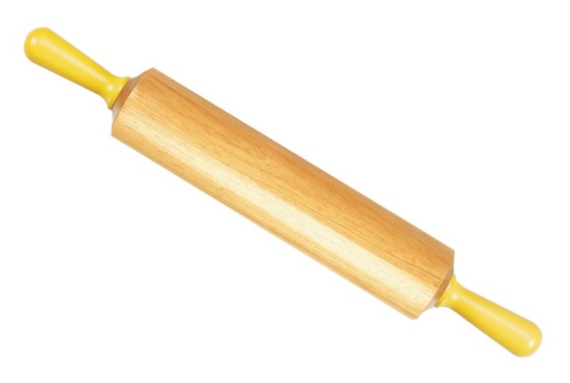 Скалка деревянная с пропиткой пластиковые ручки  L460мм