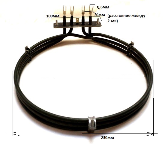 ТЭН кольцевой  4кВт для духового шкафа Alfa 135VE/200Х