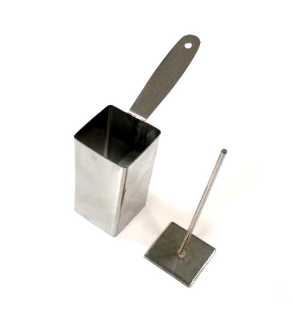 Форма для выкладки «Квадрат» с ручкой и прессом 40х40х80мм нержавеющая сталь
