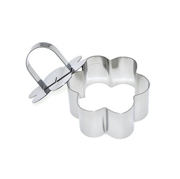 Форма резак вырубка цветок с прессом 80х80мм h40мм нержавеющая сталь