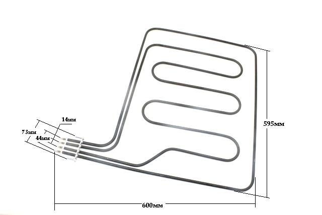 ТЭН для плиты ЭПК-48ЖШ-К2/1 В2-216/280-7,5/8,5/3,4 Т220 нижний