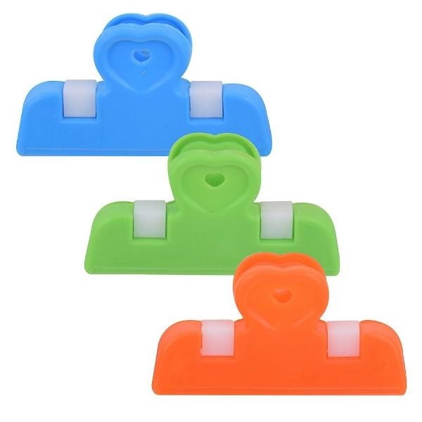 Зажим для пакетов (набор 3шт.) L65мм пластиковый