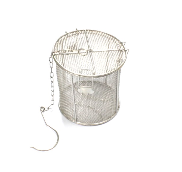 Сито большое на цепочке с крышкой d160мм h133мм нержавеющая сталь