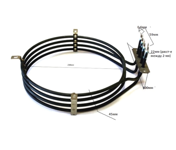 ТЭН кольцевой для шкафа пекарского XB603/403