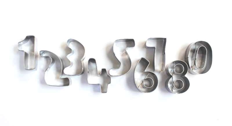 Вырубка для мастики "Цифры" (10шт.) металл