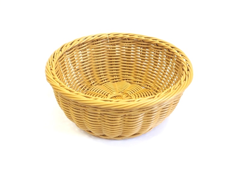 Хлебница плетеная круглая пластиковая d240мм h100мм цвет ясень