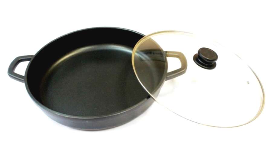 Сковорода жаровня антипригарная с крышкой d360мм h100мм, индукция