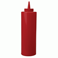 Бутылочка для кетчупа пластиковая 350мл красная