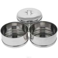 Ланч-бокс нержавеющая сталь 3-х секционный 3х1,2л