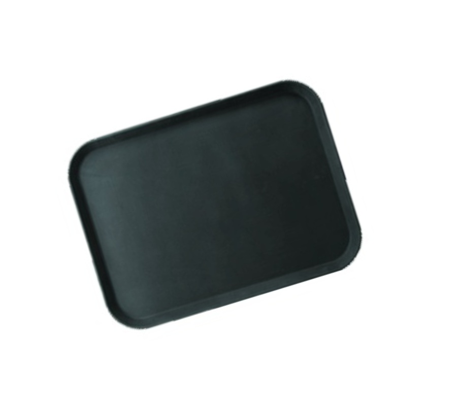 Поднос пластиковый 460х360мм на резиновой основе черный