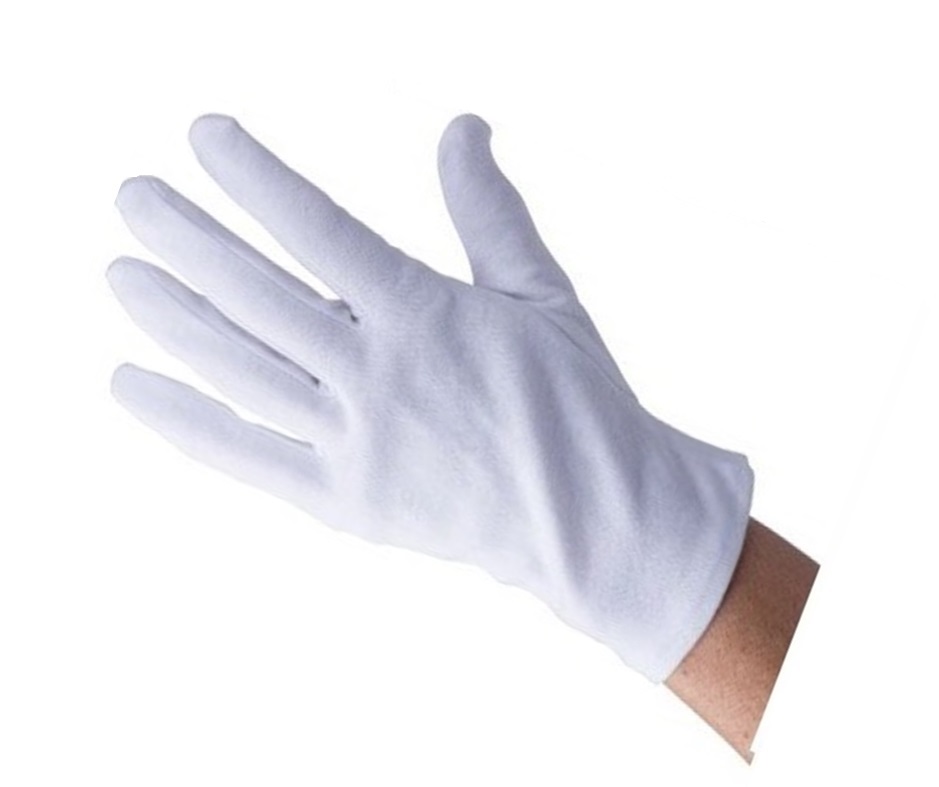 Перчатки размер M белые хлопок 1 пара